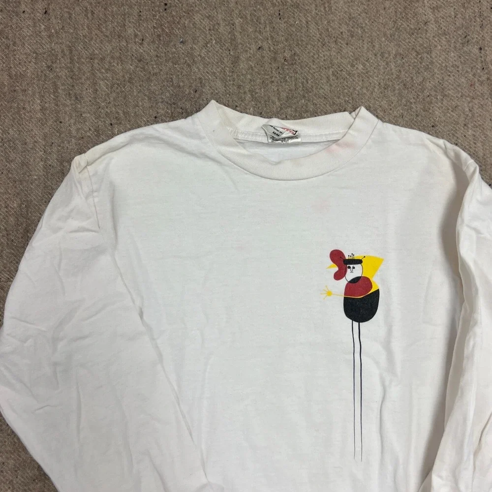 Vintage Bare Naked Ladies Shirt Mens Medium White 1990s Long Sleeve - Picture 2 of 10